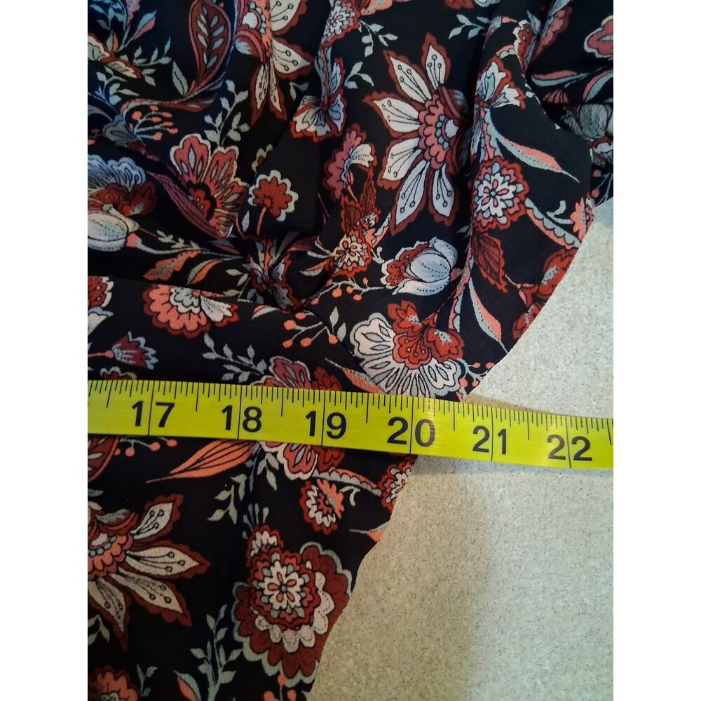Talbots Dress Medium Long Floral Cottagecore Ruffled Neck & Sleeve Garden Party - Picture 9 of 13